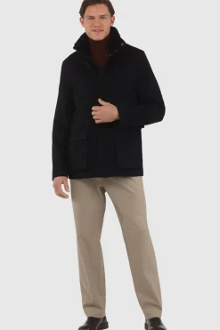 Men's Loro Piana Wool Jacket With Detachable Select Shearling Lamb Collar