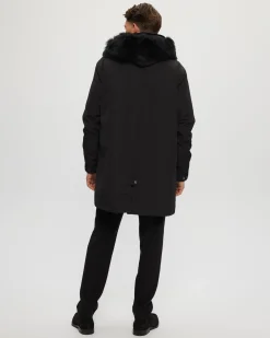 Men's Parka With Select Shearling Lamb Tuxedo And Hood Trim