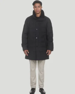 Men's Quilted Wool Stroller With Detachable Select Shearling Lamb Collar