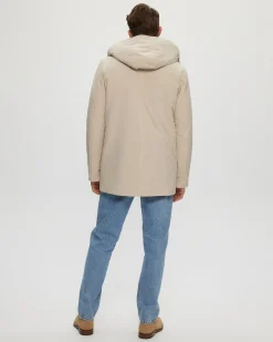 Men's Select Shearling Lamb Lined Parka With Leather Trim And Detachable Select Shearling Lamb Collar And Hood