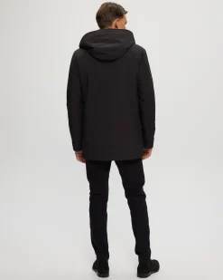 Men's Select Shearling Lamb Lined Parka With Leather Trim And Detachable Select Shearling Lamb Collar And Hood