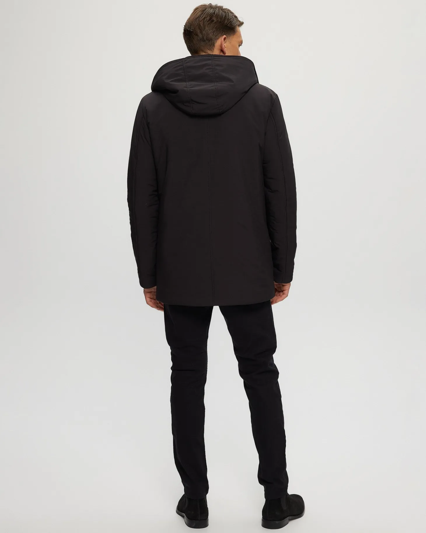 Men's Select Shearling Lamb Lined Parka With Leather Trim And Detachable Select Shearling Lamb Collar And Hood