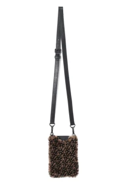 Merino Shearling Lamb IPhone/Credit Card Crossbody Bag