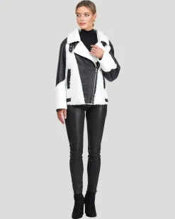 Merino Shearling Lamb Zip Moto Jacket