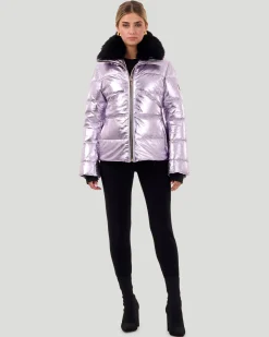 Metallic Après-Ski Jacket With Detachable Toscana Shearling Lamb Collar