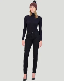 Metallic Wool Blend Knit Hat With Toscana Shearling Lamb Pompom