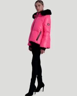 Neon Après-Ski Jacket With Detachable Toscana Shearling Lamb Hood Trim