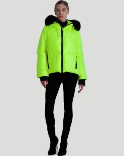 Neon Après-Ski Jacket With Detachable Toscana Shearling Lamb Hood Trim