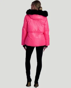 Neon Après-Ski Jacket With Detachable Toscana Shearling Lamb Hood Trim