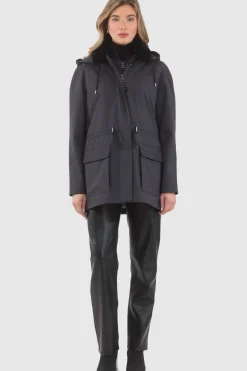 Parka With Detachable Hood And Select Shearling Lamb Collar, Removable Vest (2 Pcs)