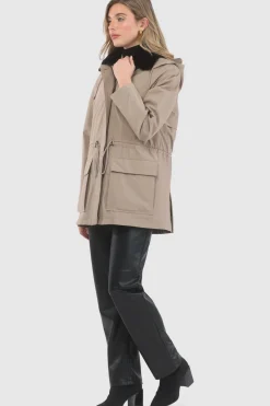 Parka With Detachable Hood And Select Shearling Lamb Collar, Removable Vest (2 Pcs)