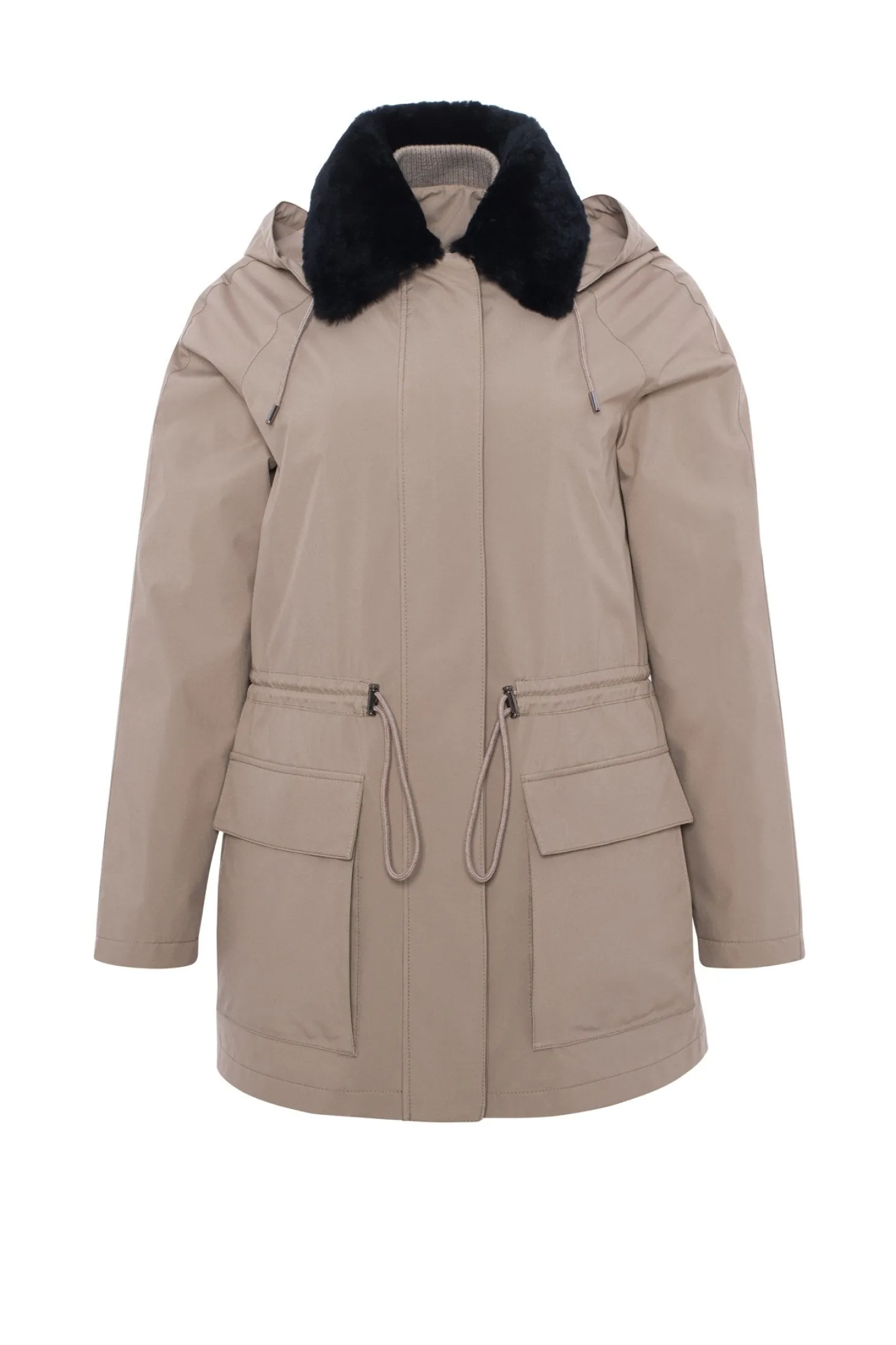 Parka With Detachable Hood And Select Shearling Lamb Collar, Removable Vest (2 Pcs)