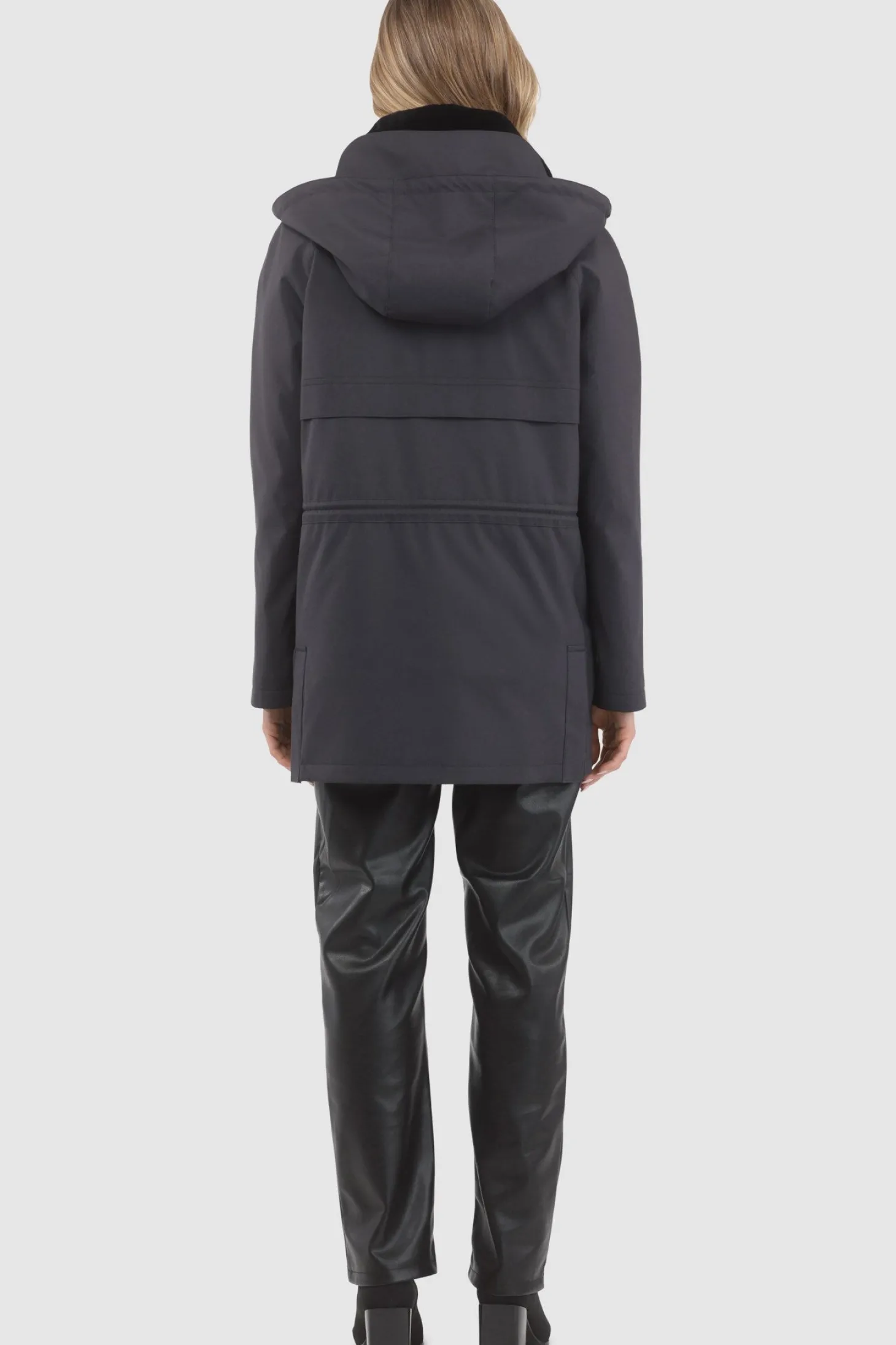 Parka With Detachable Hood And Select Shearling Lamb Collar, Removable Vest (2 Pcs)