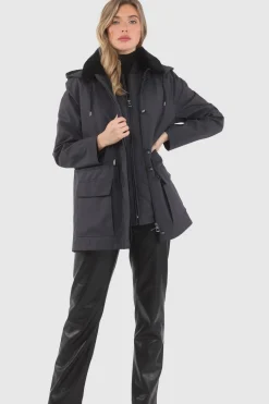 Parka With Detachable Hood And Select Shearling Lamb Collar, Removable Vest (2 Pcs)