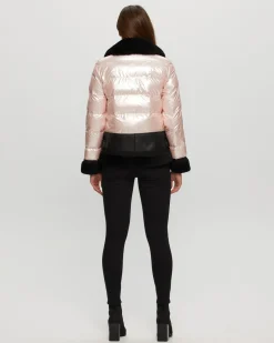 Quilted Jacket With Merino Shearling Lamb Trim