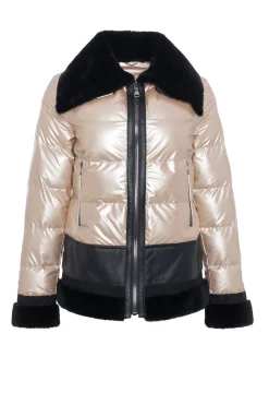 Quilted Jacket With Merino Shearling Lamb Trim
