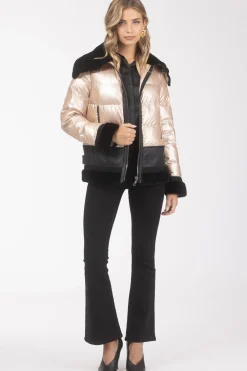 Quilted Jacket With Merino Shearling Lamb Trim