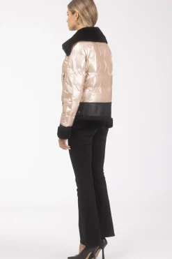 Quilted Jacket With Merino Shearling Lamb Trim