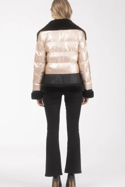Quilted Jacket With Merino Shearling Lamb Trim