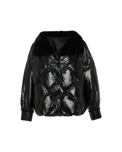 Quilted Jacket With Select Shearling Lamb Collar