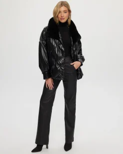 Quilted Jacket With Select Shearling Lamb Collar