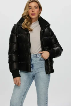 Quilted Leather Jacket With Detachable Sleeves