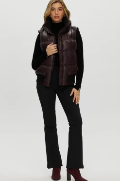 Quilted Leather Jacket With Detachable Fabric Sleeves