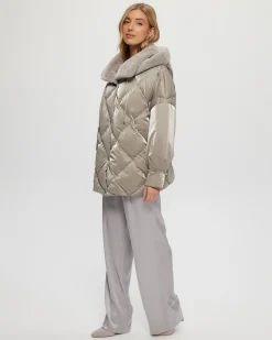 Quilted Parka With Select Shearling Lamb Hood Trim