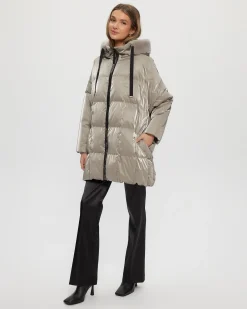 Quilted Parka With Select Shearling Lamb Hood Trim