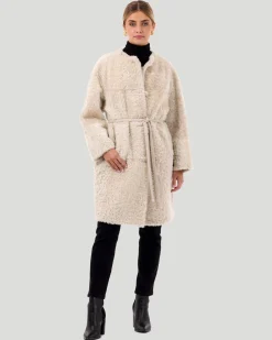 Reversible Collarless Select Shearling Lamb Short Coat