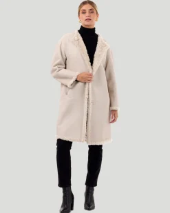 Reversible Collarless Select Shearling Lamb Short Coat