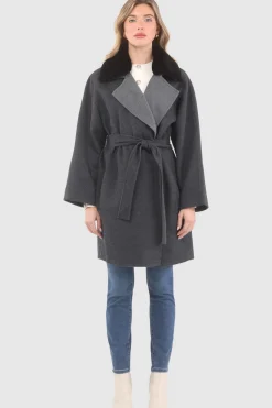 Reversible Loro Piana Wool Stroller With Detachable Select Shearling Lamb Collar, Belt