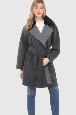 Reversible Loro Piana Wool Stroller With Detachable Select Shearling Lamb Collar, Belt