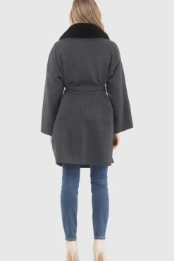 Reversible Loro Piana Wool Stroller With Detachable Select Shearling Lamb Collar, Belt