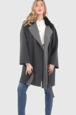 Reversible Loro Piana Wool Stroller With Detachable Select Shearling Lamb Collar, Belt