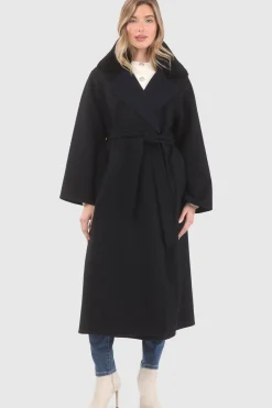 Reversible Loro Piana Wool Coat With Detachable Select Shearling Lamb Collar, Belt