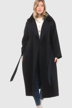 Reversible Loro Piana Wool Coat With Detachable Select Shearling Lamb Collar, Belt