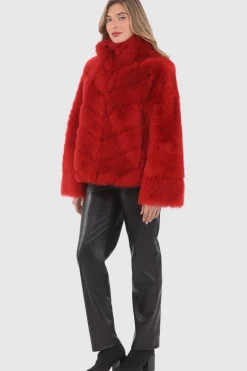 Reversible Merinillo Shearling Lamb Chevron Jacket With Horizontal Bottom