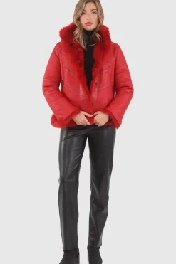 Reversible Merinillo Shearling Lamb Chevron Jacket With Horizontal Bottom