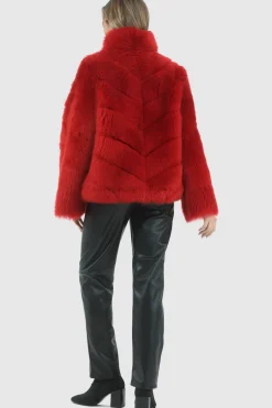 Reversible Merinillo Shearling Lamb Chevron Jacket With Horizontal Bottom