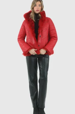 Reversible Merinillo Shearling Lamb Chevron Jacket With Horizontal Bottom