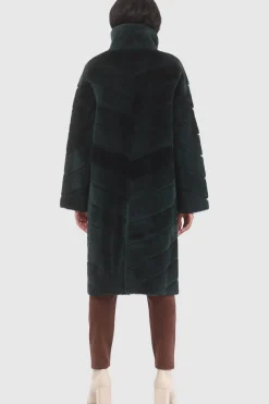 Reversible Merino Shearling Lamb Chevron Short Coat