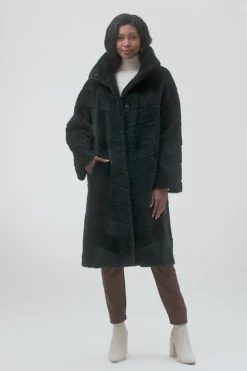 Reversible Merino Shearling Lamb Chevron Short Coat