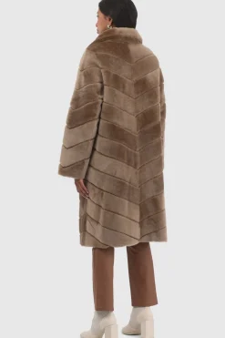 Reversible Merino Shearling Lamb Chevron Short Coat
