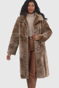 Reversible Merino Shearling Lamb Chevron Short Coat
