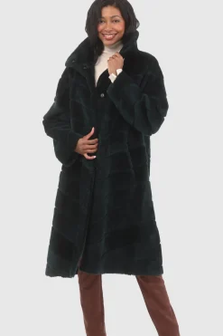 Reversible Merino Shearling Lamb Chevron Short Coat