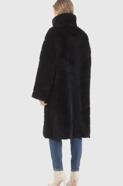 Reversible Merino Shearling Lamb Chevron Short Coat