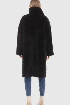 Reversible Merino Shearling Lamb Chevron Short Coat