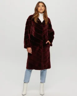 Reversible Merino Shearling Lamb Chevron Short Coat