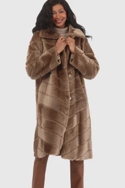 Reversible Merino Shearling Lamb Chevron Short Coat